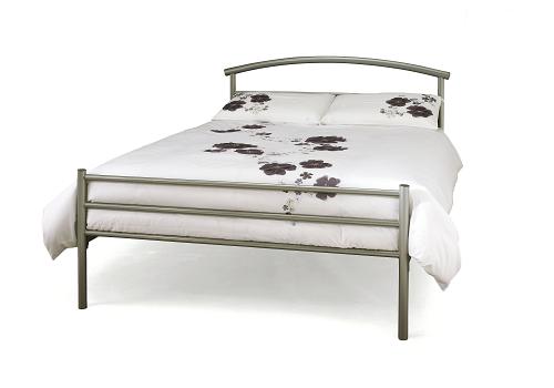 4ft Small Double Silver Grey Metal Bed Frame 1
